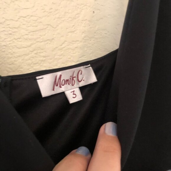 Black V Neck / Bra Cup Sexy Sleeveless Dress - Picture 3 of 7